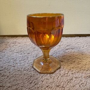 Vintage Amber Glass Goblet